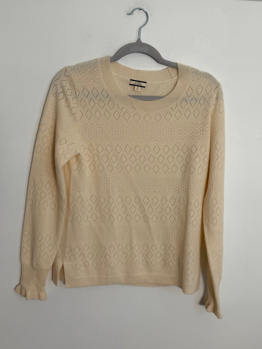 J. Crew Cashmere Cream Sweater size medium